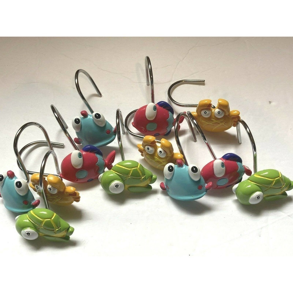 Kids Decor Fish Turtle Shower Curtain Hooks